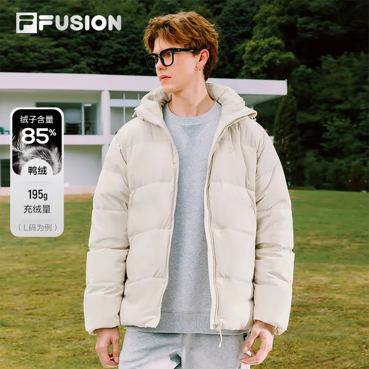 FILA斐乐加绒加厚冬季羽绒服男士户外运动85%鸭绒外套T11M545901F