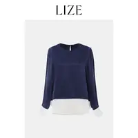 LIZE「海雾小衫」定纺绒雾感面料.网纱拼接上衣ZEA0190