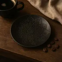 咖啡杯碟（黑）  高端陶瓷 下陷工艺【釉下彩】
