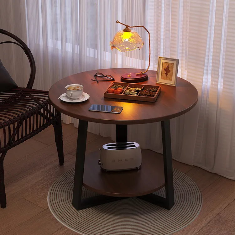 现代简约圆形茶几沙发边几家用客厅小桌子现代简约阳台床头小茶几