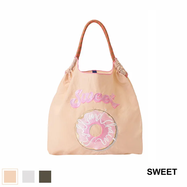 【甜甜圈】Ball&Chain刺绣新款购物袋通勤斜挎包环保袋百搭甜美女包