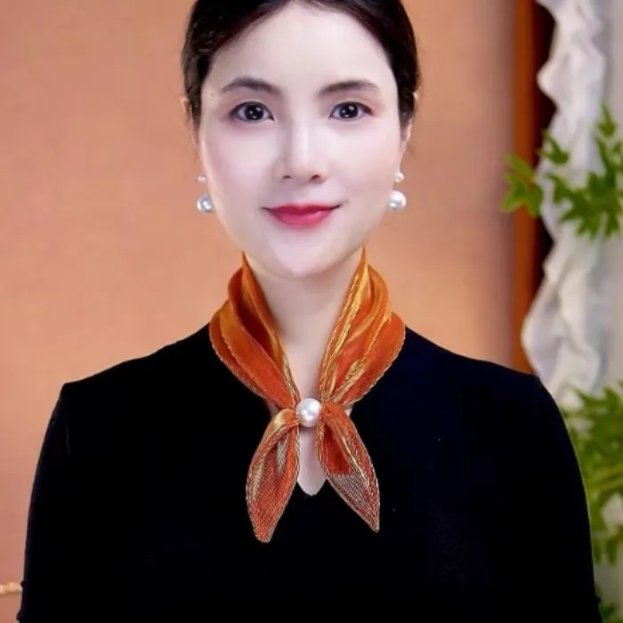 【幻灯纱磁柱颈巾】新款韩版防晒炫彩蝴蝶结丝巾