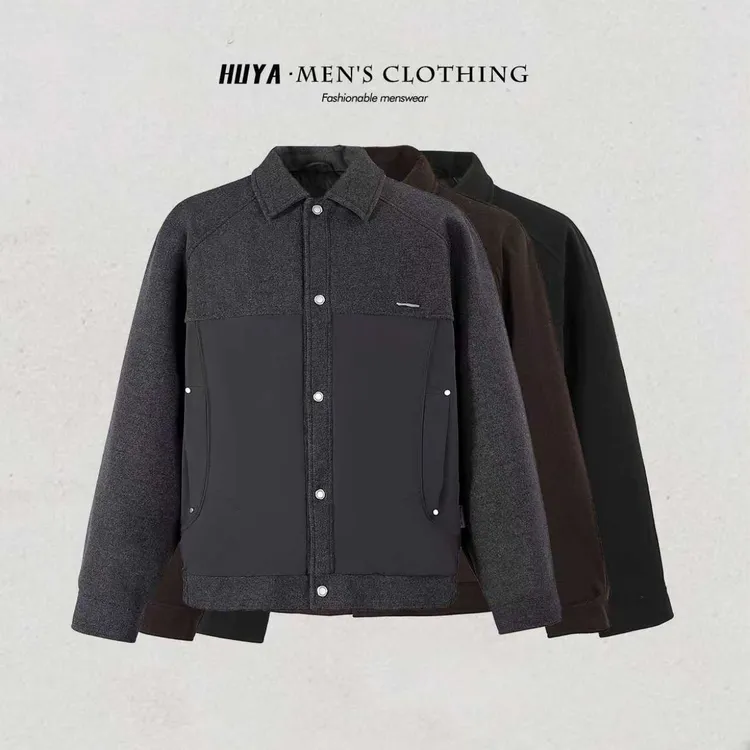 虎牙兄弟羽绒服男款冬季新国标90白鸭绒撞色高级感夹克外套H5529