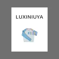 【LUXINIUYA】彩虹毛衣 100羊毛条纹插肩长袖针织上衣#CX2345