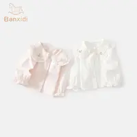 班喜迪女童衬衫秋装新款洋气女宝宝白色上衣小童装衬衣娃娃衫秋季