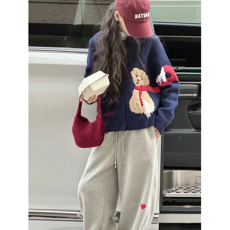 K30178孙小美贴布绣女童秋冬装毛衣2025新款儿童开衫大童外套上衣