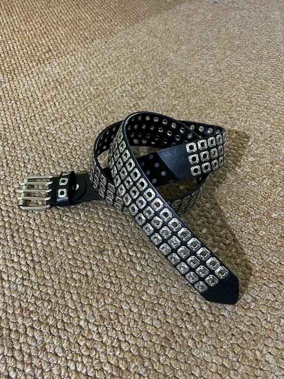 15GET 杨和苏同款重工皮质痞帅哥特镂空朋克腰带百搭皮带