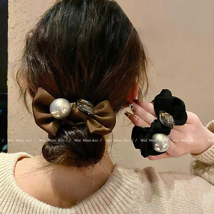 2025新款高端水晶大肠发圈女发绳皮圈头绳丸子头扎头发皮筋发饰品