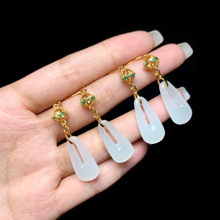 【云上好物】S925银和田玉耳钩多样性发一件19*9*4mm DS89862(甄选)