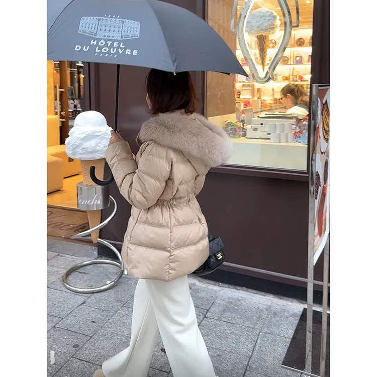 【DIS 现货】【冬日恋岛】温柔狐狸毛领白鸭绒羽绒服Z525X20977