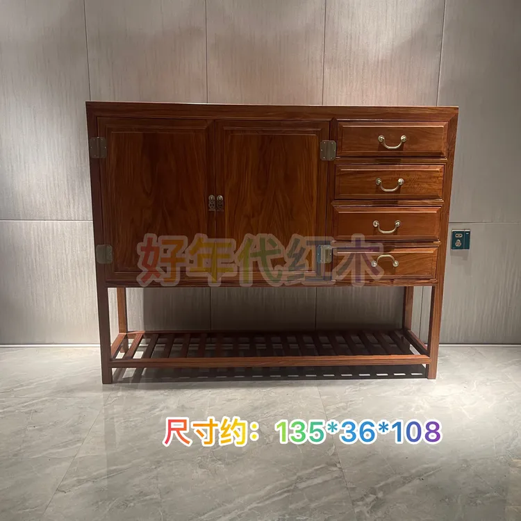 红木家具纯原木餐边柜实木中式鞋柜茶水柜储橱柜刺猬紫檀白胚家具