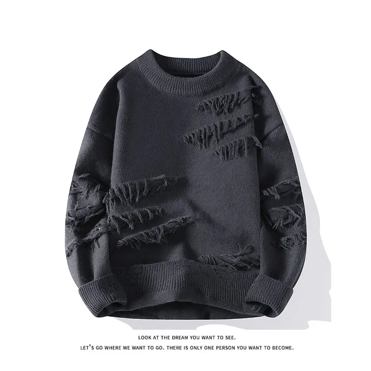 秋冬针织圆领冬季加绒毛衣针织衫男保暖男女休闲修身毛衣情侣外套