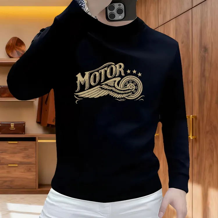 圆领卫衣男士2025秋冬重磅加绒新款美式无帽宽松长袖内搭上衣服男