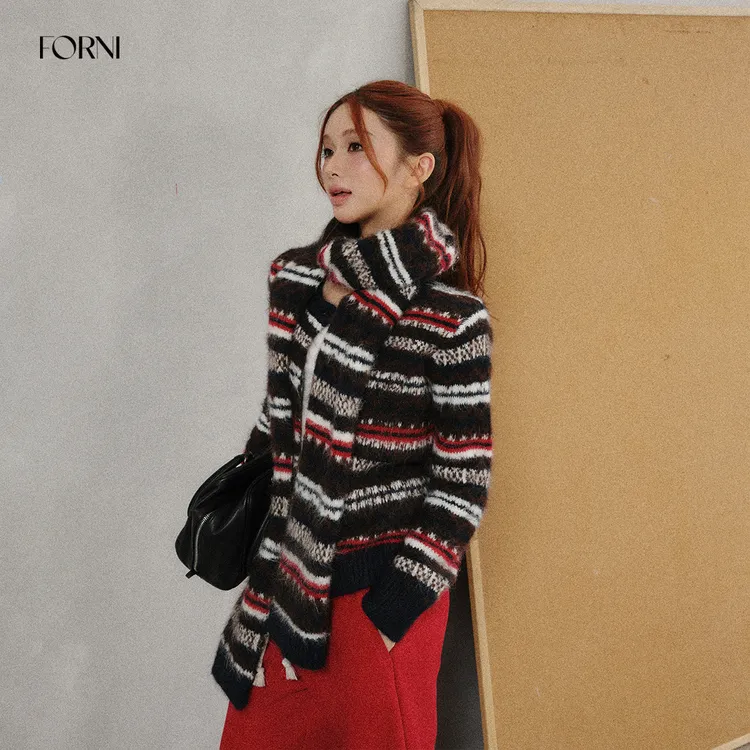 FORNI 费尔岛时装周 含羊毛提花毛衣两件套