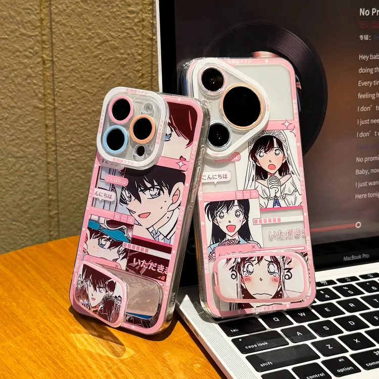 飞虎胜新一小兰支架壳适用iphone16/15情侣手机壳华为vivoppo小米