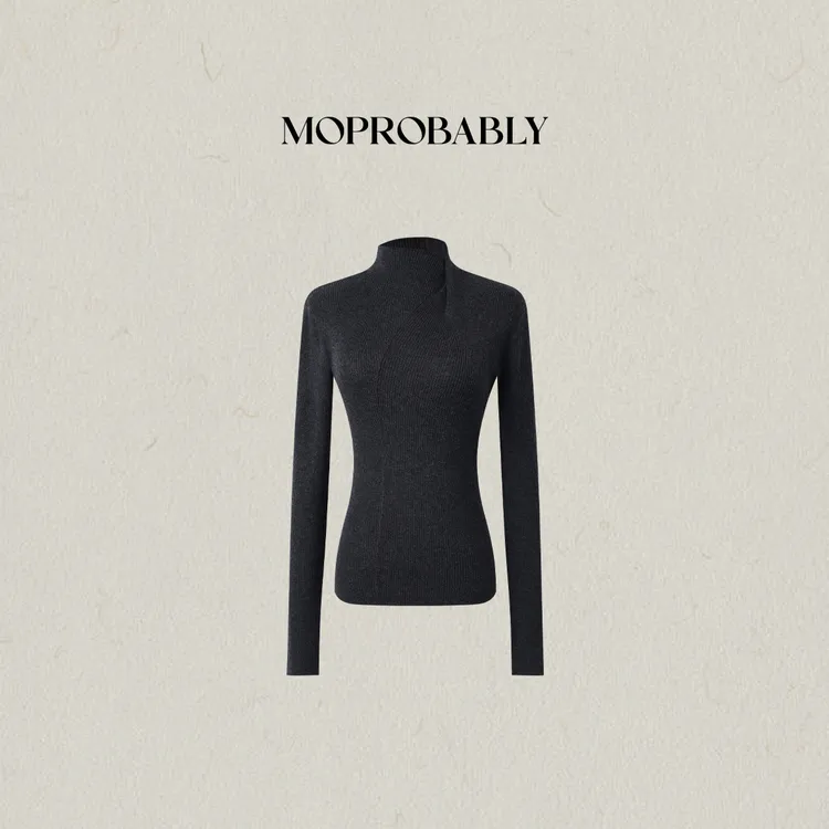 Moprobably李予诺「微巧」时尚百搭中高领长袖针织衫L5476195