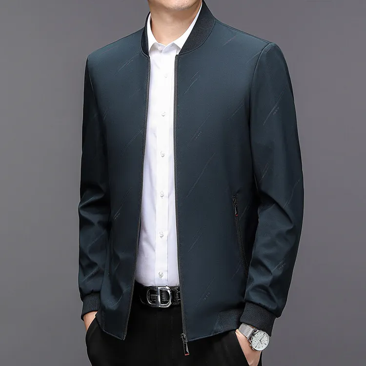外套立领春秋季上衣中老年男装新款夹克大厂做工放心卖面料质量