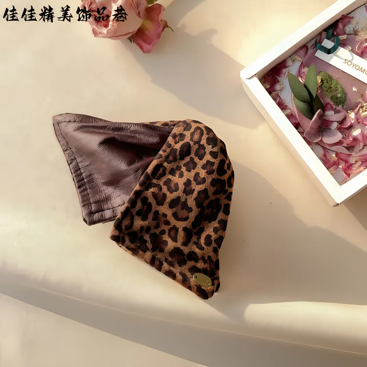 高级感2025新款摩登豹纹三角抓夹发量稀少专用发饰韩式韩版复古