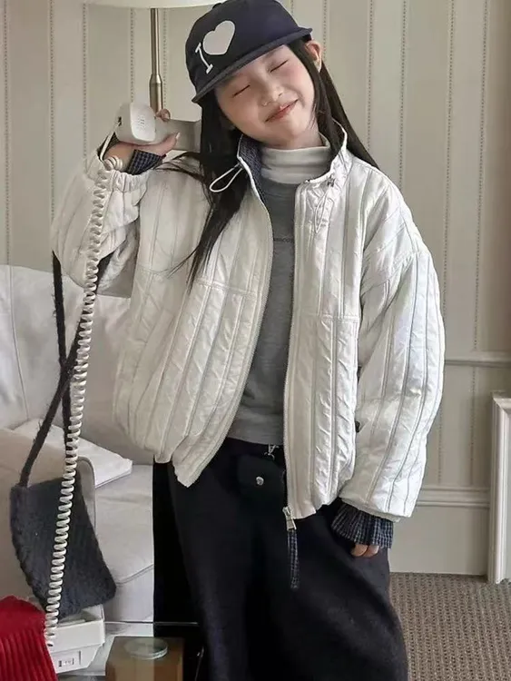 女童外套秋冬季2025新款儿童洋气夹棉上衣冬装女孩时髦超好看棉服