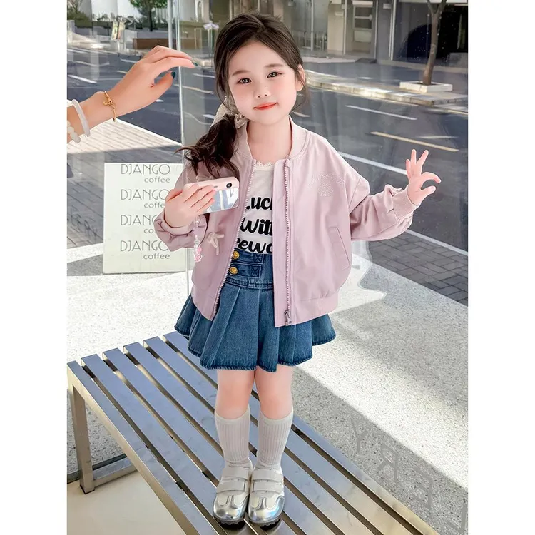 女童秋装外套春秋款2025新款韩版儿童装秋季洋气时髦夹克休闲上衣