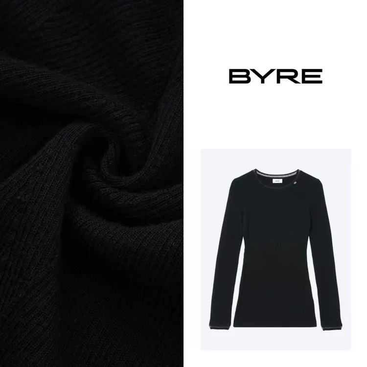 BY839 黑色修身羊毛衫【干洗】