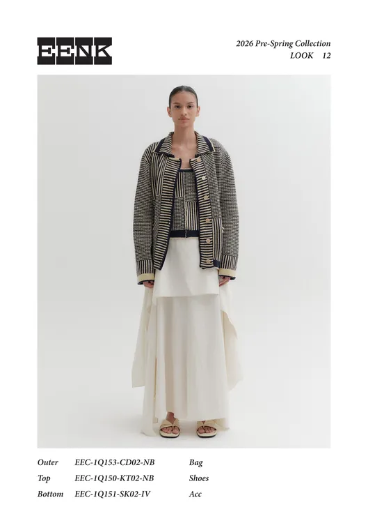 EENK 26SS 拼接条纹上衣 EEC-1Q153-CD02