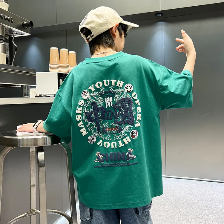 【100%纯棉】儿童T恤短袖2025年夏季新款中大童男童夏款男孩半袖潮T