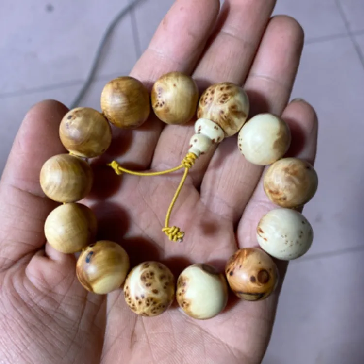 崖柏 双色榴花手串 1.6的珠子 13颗