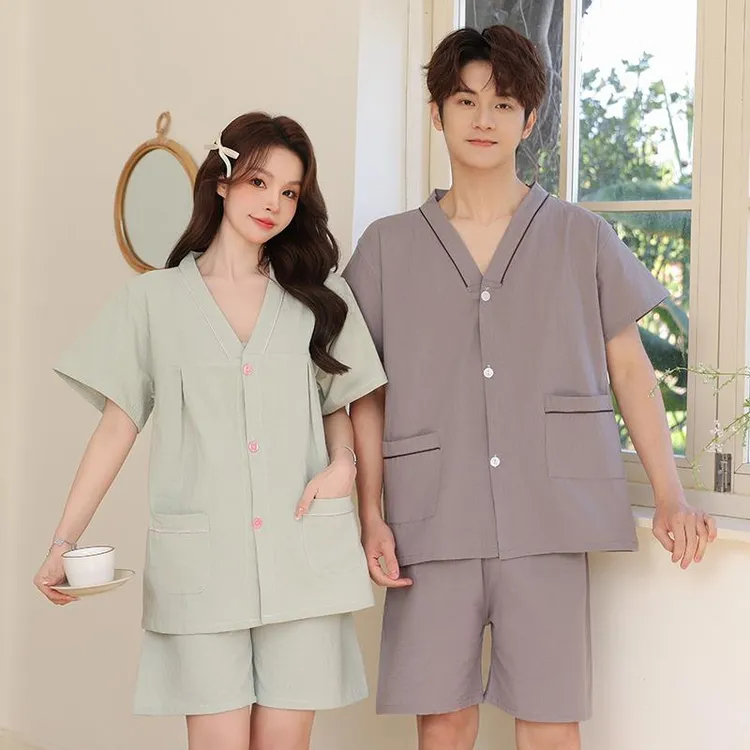 艾灸服纯棉前后开扣针灸理疗服大码按摩足疗服男女情侣汗蒸服刮痧
