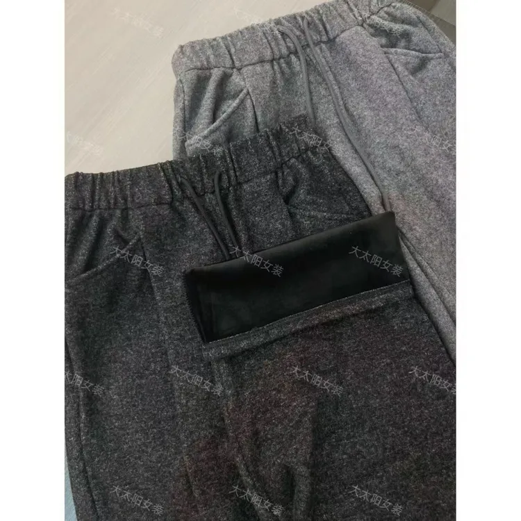 /加绒奶芙裤/冬季加绒宽松显瘦百搭直筒阔腿裤女 XY36