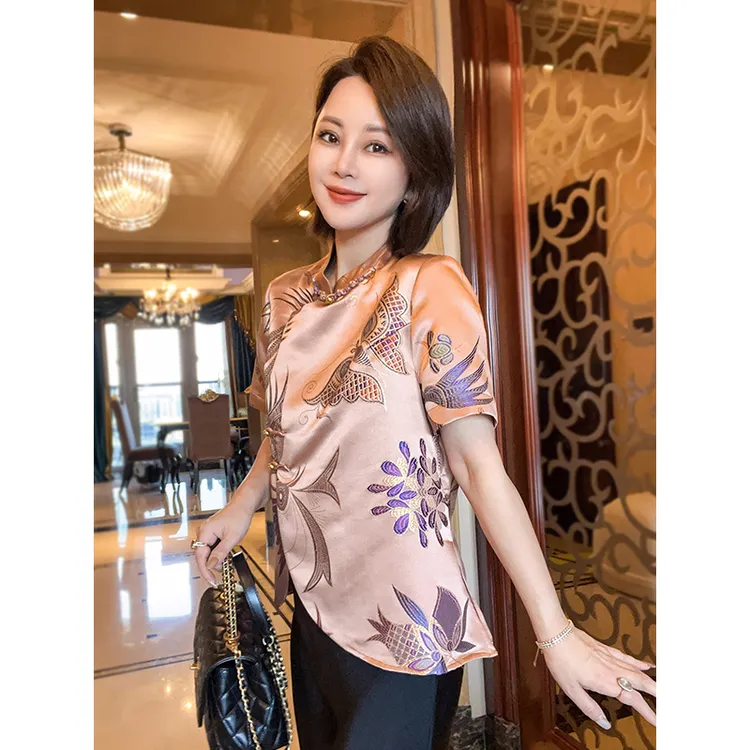 岑晨【金粉世家】桑蚕丝新中式衬衫精致国风设计款女装上衣60429