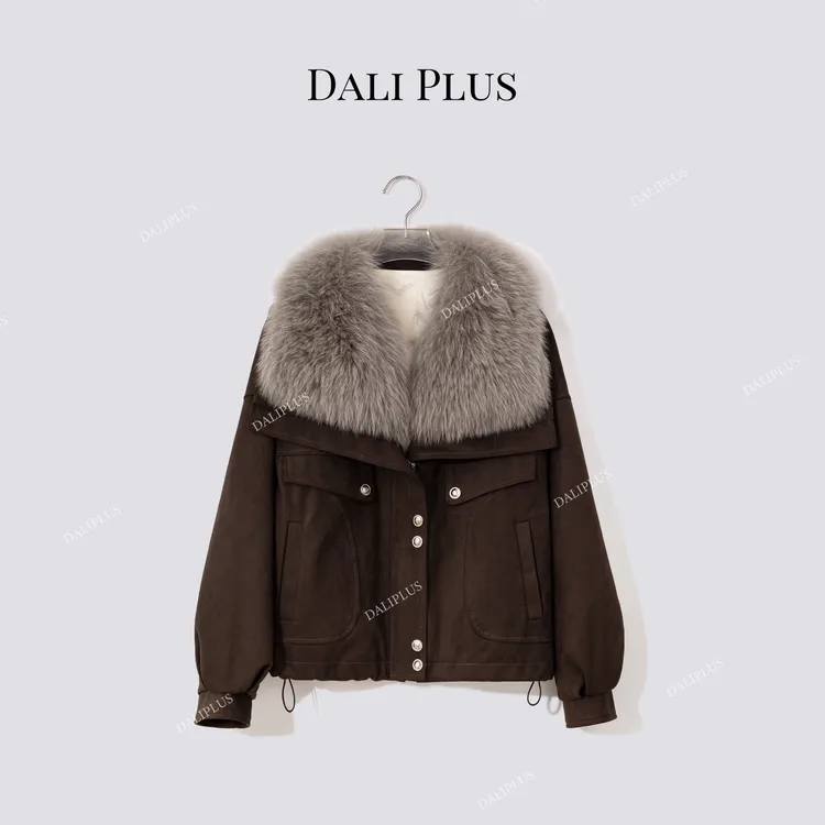DALI PLUS“90鹅绒银蓝狐狸毛”琥珀系列 秋冬羽绒服-D5MM3072