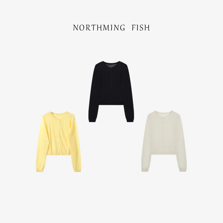 NorthMing fish「省心打理」轻盈透气 微透呼吸感可机洗空调针织衫