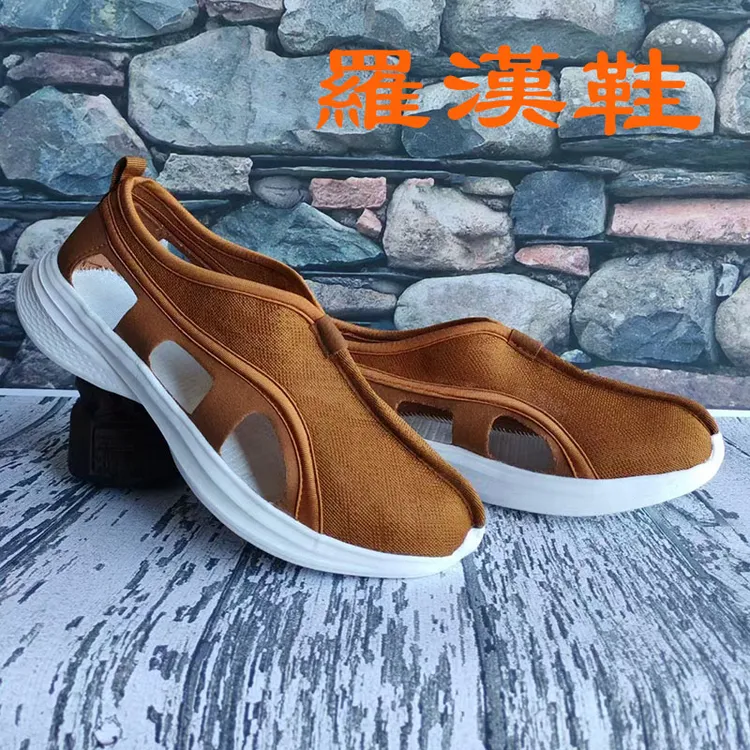 博缘布鞋夏天白底罗汉鞋透气耐磨舒适传统布鞋休闲风僧鞋防滑单鞋