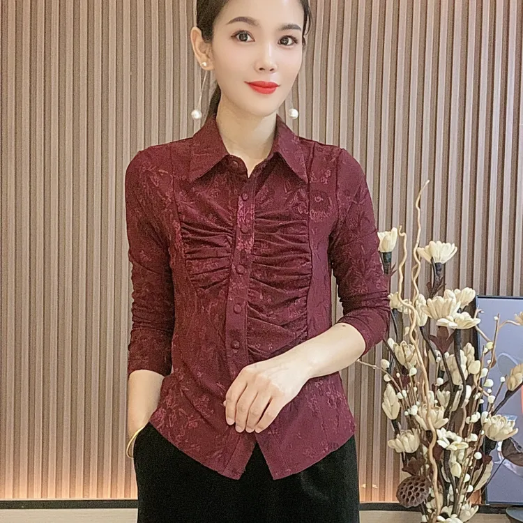 秋季新款洋气减龄上衣打底衫长袖女妈妈装打底修身洋气时尚显瘦