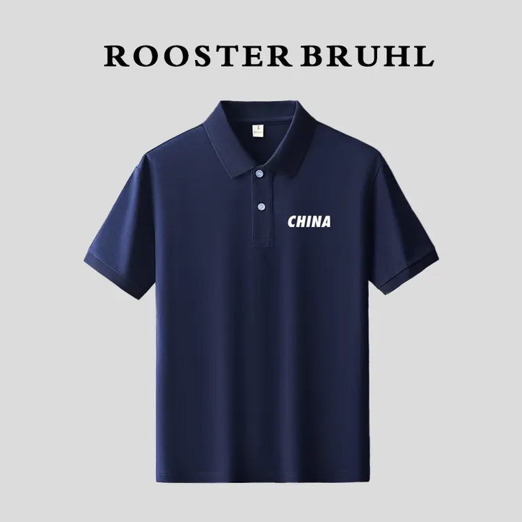 法莱尔公鸡短袖Polo衫男士夏季2025新款宽松翻领半袖T恤透气上衣t