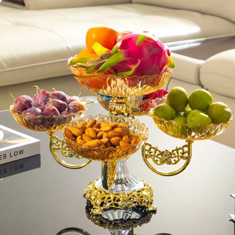 款式多层旋转水果盘轻奢风糖果盘果篮果盘欧式轻奢