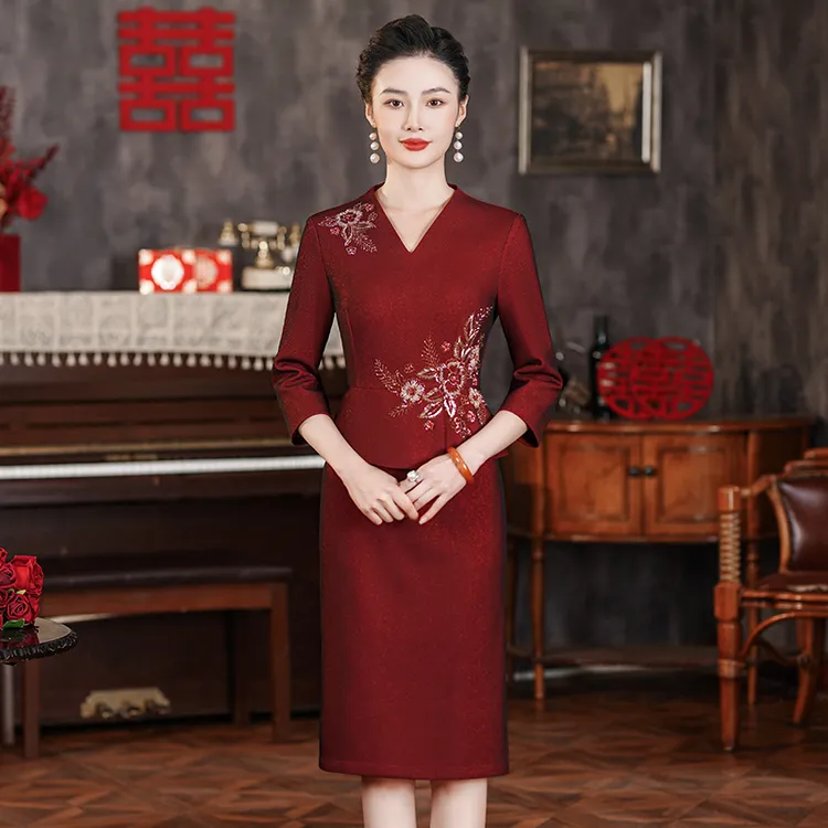 833 国庆敬酒服妈妈装高贵婚宴婚庆喜婆婆喜妈妈礼服