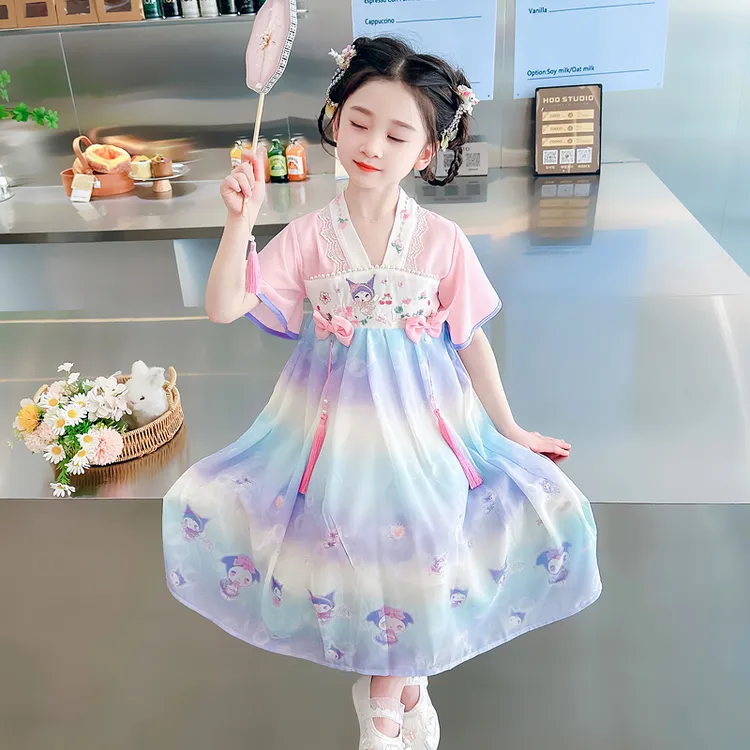 女童库洛米公主裙2025夏装新款宝宝小女孩裙子汉服洋气儿童连衣裙