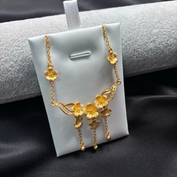 足金999 5G工艺繁花似锦黄金磨砂套链经典时尚款