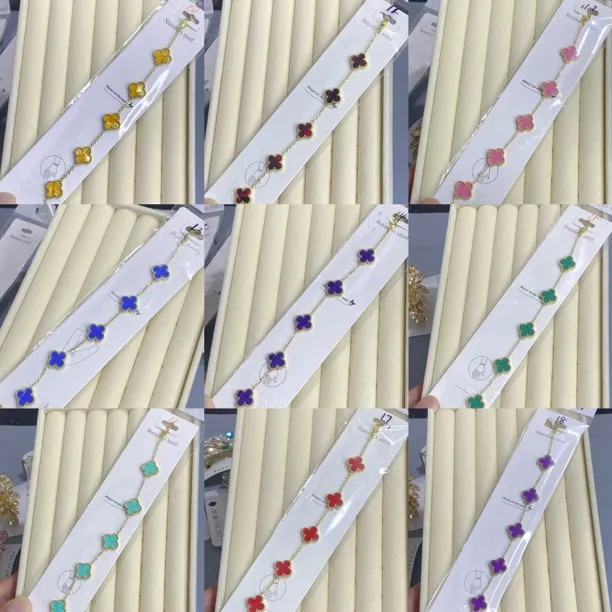 钛钢手链 四叶草五花手链双面时尚百搭当季爆款网红少女小众简约