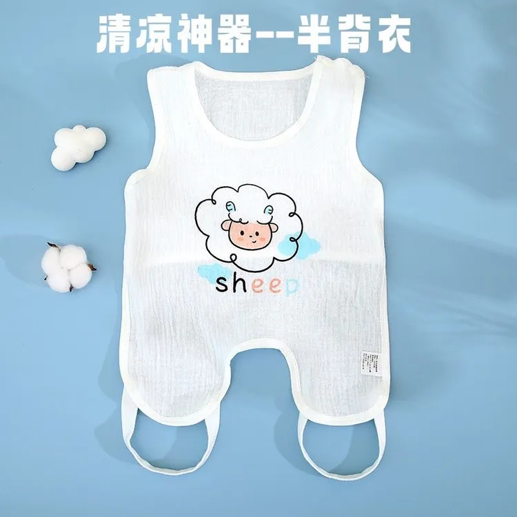 婴儿肚兜护肚半背衣宝宝夏季薄款透气无袖防着凉a类肚子纯棉背心