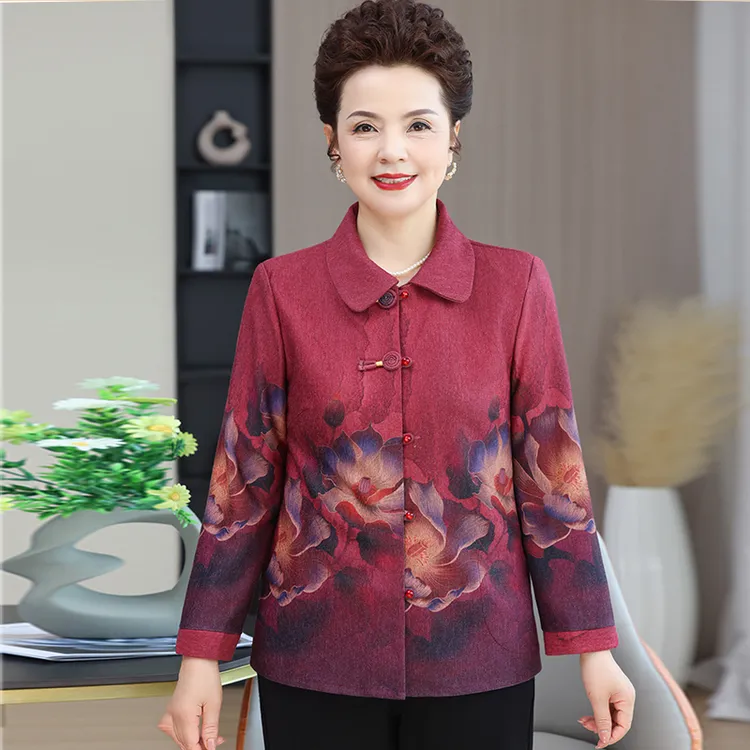 中老年人妈妈2025新款秋季衬衫洋气奶奶装阔太太高档气质洋气上衣