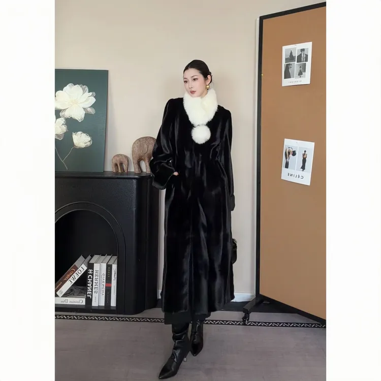 【YC 爱晨汁专属】设计师款时尚欧貂绒外套25142-B