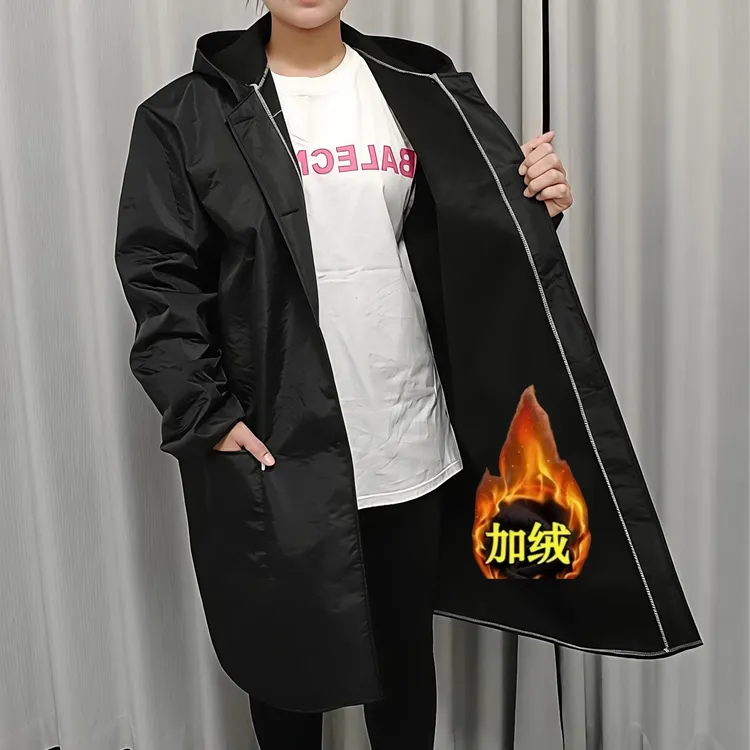 新款加绒劳保罩衣男女干活耐磨大褂防水防尘搬运工外穿衣