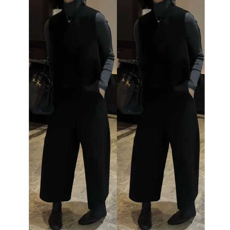 2025秋冬新款时尚气质法式高级感百搭减龄上衣马甲裤子三件套