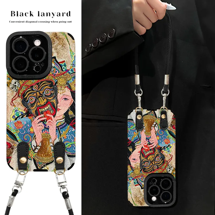 扎基拉姆适用苹果15华为vivo/oppo小米iPhone16pro瞳眼羊皮手机壳