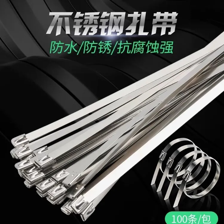 不锈钢船舶耐高温自锁4.6MM电线桥架金属室外抗氧化束线绑带