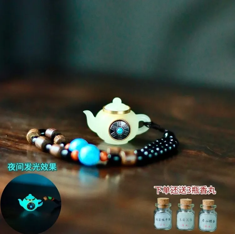 【把把开胡】夜光百福转转香囊钥匙扣汽车挂件文玩手把件新款