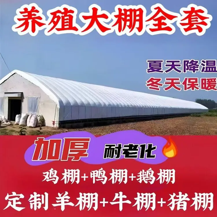 椭圆管加厚养猪大棚牛棚羊棚养兔大棚水产养殖鸡鸭鹅温室大棚全套